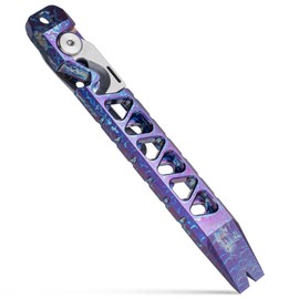 TISUR Titanium Multi-Tool Lightweight Multi-functional Tool Pocket Size Portable Mini Bar Bottle Opener Box Opener Rope Cutter Screwdriver with Clip (Color)