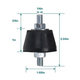 Daisypower Air Conditioner Rubber Anti-Vibration Mounts Pad, Shock Absorbing Isolator Mounting Pads for for Outdoor Ductless Mini Split Units AC Bracket, Condensers,Compressors, M8 (S)