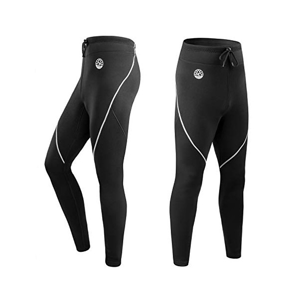 Men's Wetsuit Pants, 1.5mm Neoprene Long Pants for Surfing Kayaking Swimming Diving Canoeing (Gray, 3XL)
