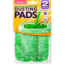 Millifiber Heavy Duty Duster Refills for Swiffer Sweeper Mop (2 Pack) - Reusable Dry Sweeping Pads (Mop is Not Included)