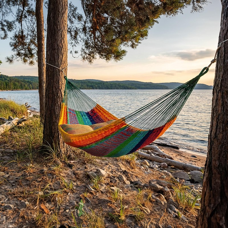 Sunnydaze Handwoven XXL Thick Cord Mayan Double Hammock for Outside