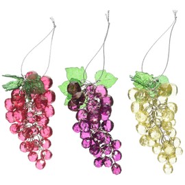 Kurt Adler 4-Inch Beaded Grapes Ornament, Set of 3