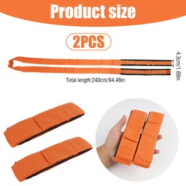 L74995CN Lifting and Moving Straps for Furniture, Appliances,Appliances, and Mattresses, 800 lb Capacity, 2-Person System, 9'4" Long x 3" Wide, Orange, Set of 2