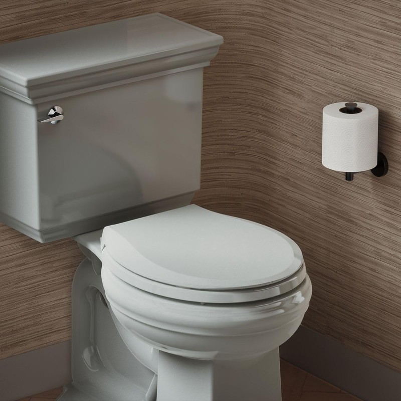 KOHLER 4639-RL-95 Cachet ReadyLatch Round Toilet Seat Soft Close, Ice