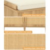 Akxomel Rattan Shoe Storage Bench with Cushion, 2-Tier Entryway Bench