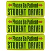 3PCS Student Driver Magnet for Car, 3.75" x 9.2" Reusable