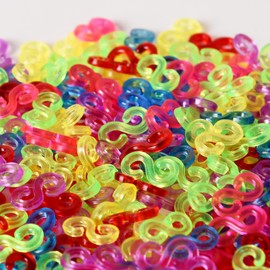 500Pcs Loom Bands S Clasps, Colorful S Clip for Loom Bands Rubber Loom Band S Clips Loom Band Connectors Refills Kit Loom Band Hooks for Craft Making DIY Bracelet Connector Weaving Jewelry Accessorie