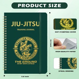 LKTHSEEK Jiu Jitsu Training Journal BJJ Notebook for Martial Arts 134 Pages PU Cover Spiral Bound A5 Size Planner Style Notebook to Log Techniques Goals and Rolling Notes Ideal for Gift