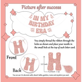 In My Birthday Era Banner, Banner Pick for Singer Girls Birthday, Funny Girls Birthday Party Decor, Disco Birthday Party Decoration, Music Theme Birthday Bachelorette Party Supplies Rose Gold Glitter