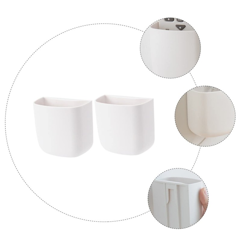 GRIRIW 2pcs Wall Mounted Storage Boxes Punch Holders for Tv