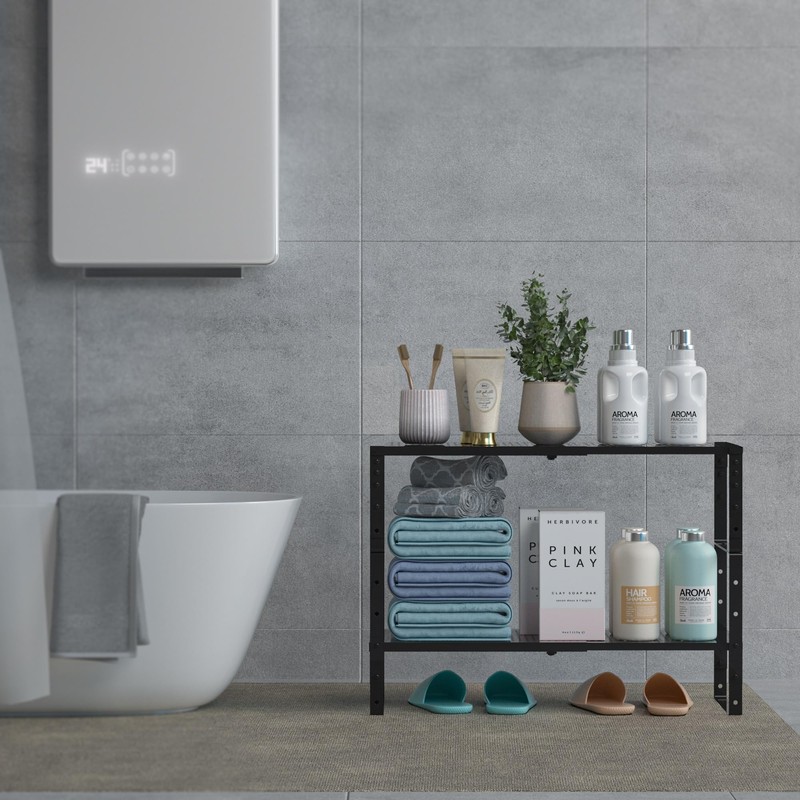 Wobmmi Expandable,Adjustable & Stackable Spice Rack, Cabinet Kitchen Countertop Shelf