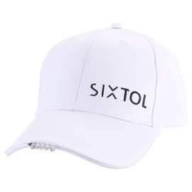 SIXTOL B-Cap Baseballmütze mit LED-Licht 25lm | Aufladen über USB | Universalgröße | Weiß