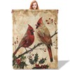 Plistiz Festive Cardinal Throw Blanket 50"x60", Bird Lover Blankets for