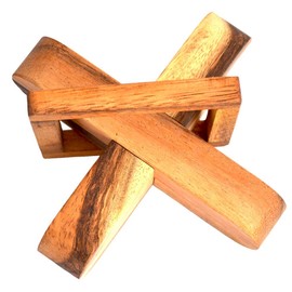 Cross and Ring Physical Wooden Puzzle, Puzzle Wood Trick Puzzle, IQ Test, Physics Test, Puzzle Game, Puzzle Task, 3D Puzzle, Wooden Toy, Brainteaser, Trick Game, IQ Puzzle