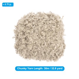 PATIKIL 33yds Fluffy Yarn, 4 Skeins Fuzzy Yarn Faux Fur Yarn Crochet Soft Polyester Plush Fur Eyelash for Crocheting Knit Blanket Rug Sweater Scarf Hat Bear Craft, Orange