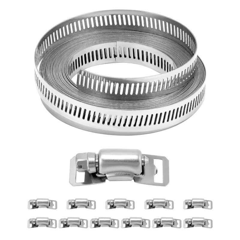 QWORK® 304 Stainless Steel Adjustable Hose Clamps, Hose Clamps 5