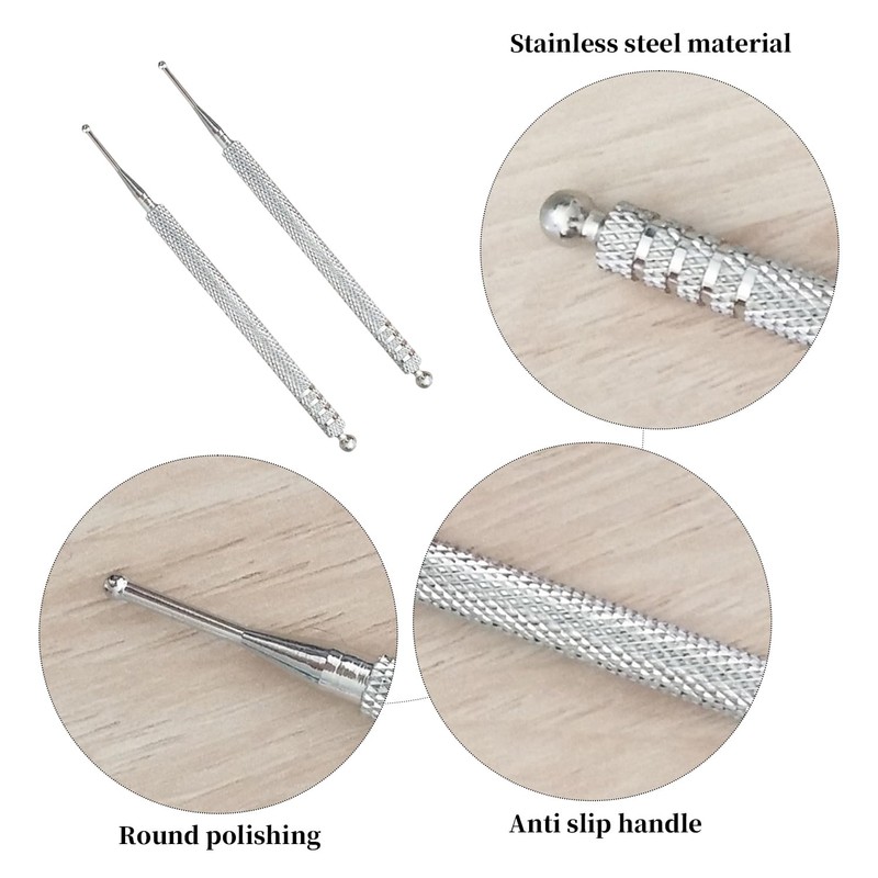 2 Pieces Stainless Steel Finger Press Rod, Manual Massage Tool,