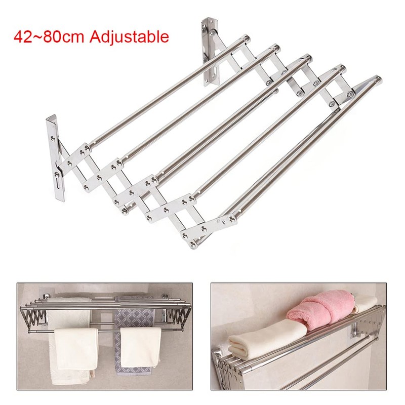 DDBESSIC Wall Mounted Drying Rack Clothing, Adjustable Wall Mounted Towel