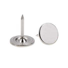 sourcing map Upholstery Pins 11 mm x 13 mm Flat Head Pins Silver Colour Pack of 100