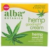 Alba Botanica Hemp Goodnight Facial Cream, Plant Based, 1.7 Ounces