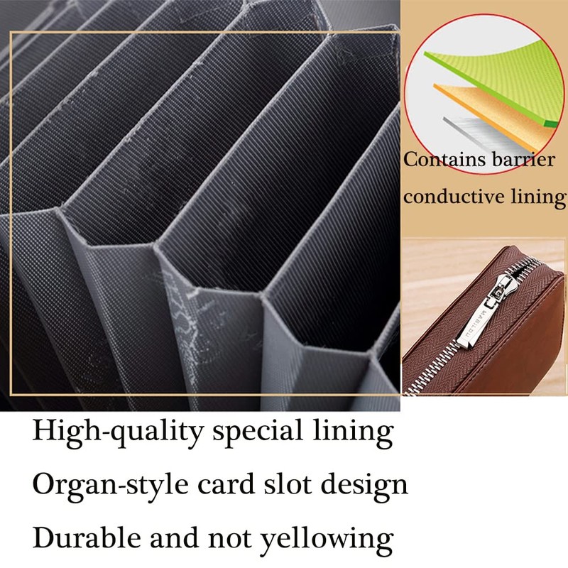 Unisex Anti-Credit Card Fraud Multi-Compartment Wallet, 24 Slots RFID Blocking