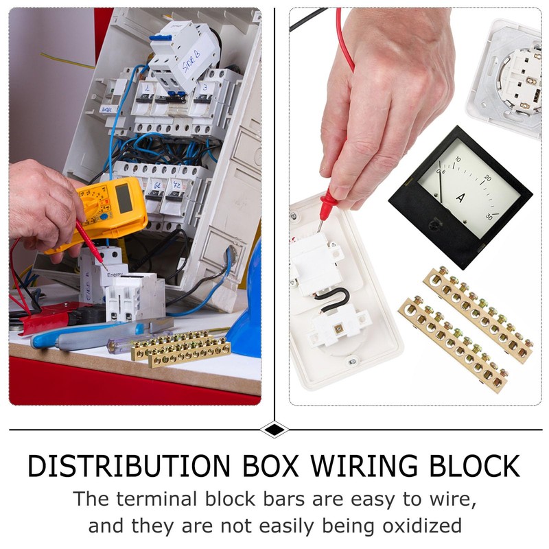 VILLCASE 10 Pcs 12 Holes Earthing Rod Distribution Cable Brass