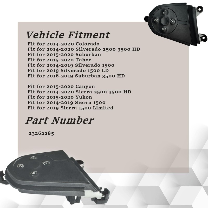 Seeklf (6 Pins) 23262285 Steering Wheel Cruise Control Switch Replacement