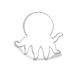 Keewah Octopus Cookie Cutter, 4.5”, Stainless Steel