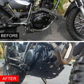 KKZOL Motorcycle Skid Plate Replacement for Yamaha TW200 1987-2024 Under Engine Protection Aluminum Bash Plate(Black)
