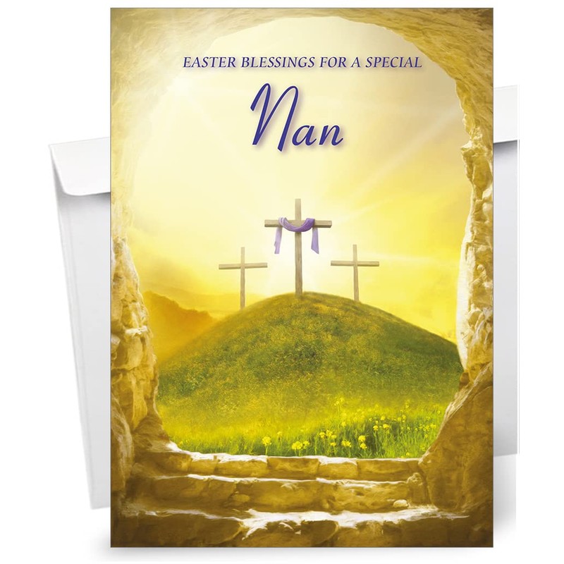 Nan Religious Easter Card - Christian Easter Card - A5