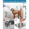60PCS Disposable Shower Drain Hair Catcher Stickers, Adhesive Mesh Trap