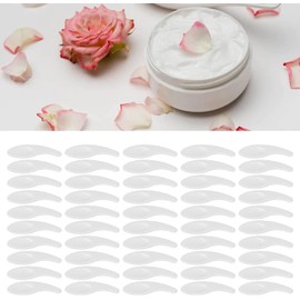 Cuchara para Mascarilla Facial, 50 Piezas Espátula para Crema Facial Forma Curva Lavable Reutilizable Cuchara Cosmética para Pegamento de Uñas Cucharas de Maquillaje Espátula Cosmé