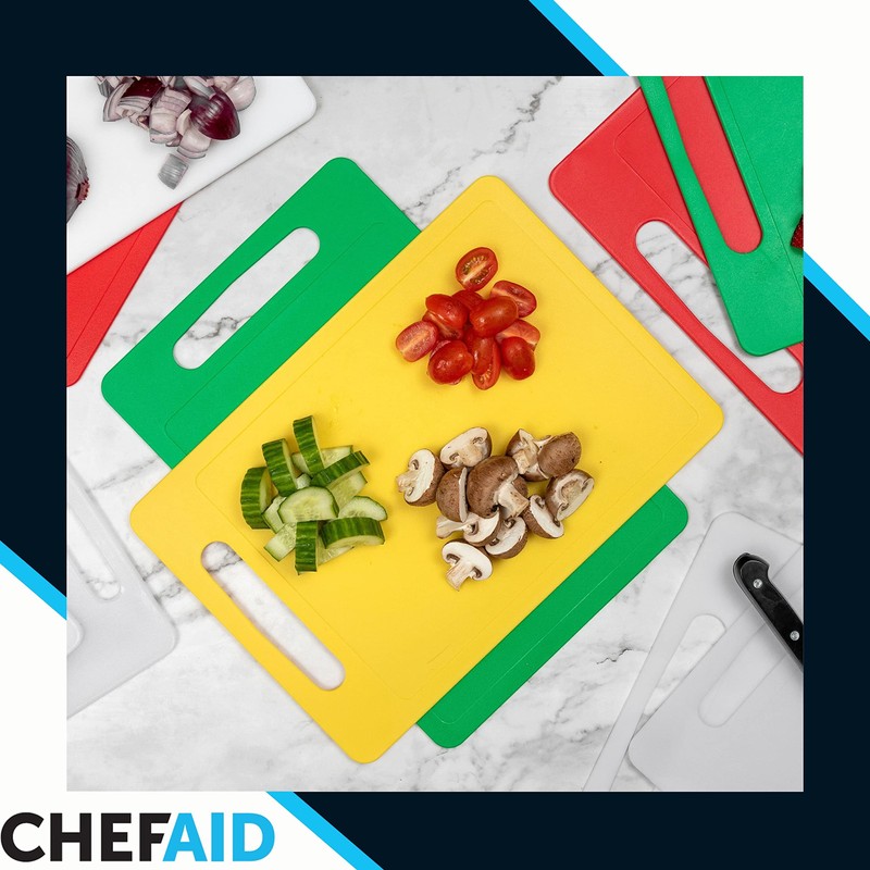 Chef Aid Red Poly Chopping Board, multipurpose anti-slip surface, easy