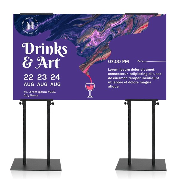 Poster Stand - Heavy Duty Poster Board Stand, Double-Sided Display