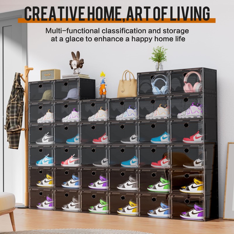 KEFA XL Shoe Storage Box Organizer, 8 Pack Shoe Boxes