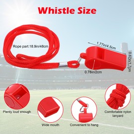 Aphumedc Lifeguard Whistle, 50PCS Red Emergency Whistle with Lanyard, Loud Clear Plastic Whistles Bulk for Coach, Referees, Training, Self-Defense, Lifeguard and Emergencies