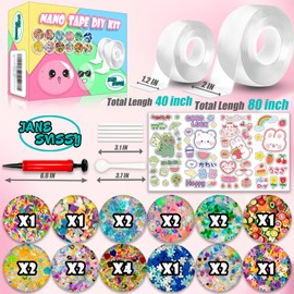 Toy Nano Tape Bubble Kit, Nano Double Sided Adhesive Tape Bubbles, Arts and Craft DIY Party Activities Toys Crts and Crafts for Kids Ages 8-12 Year Bubble Craft Kit Toys 2PCS (2"&1.2")