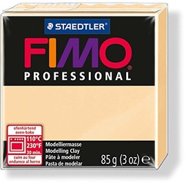 STAEDTLER 8004-02 FIMO Professional Oven-Hardening Polymer Modelling Clay, 85g - Champagne (Single Block)