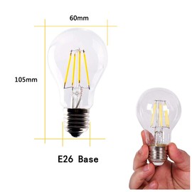 MaoTopCom 12 Pack Dimmable A19 E26 LED Edison Bulbs 40 Watt Equivalent, 4000K Daylight White, 4W Vintage Led Filament Light Bulbs E26 Medium Base Clear Glass Decorative Light for Home, Office, Cafe