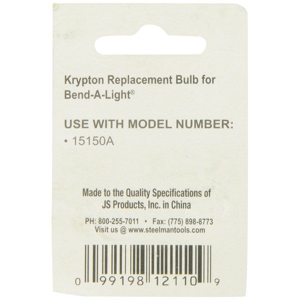 Steelman 12110 Replacement Bulb for 24-Inch Krypton Pro Bend-A-Light, High-Intensity Krypton Incandescent Bulb, 20 Hours of Continuous Burn, Also Compatible with Steelman LED Pro Aluminum Bend-A-Light