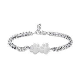 zeqingjw Paw Print Urn Bracelet for Ashes for Women Cremation Jewelry for Ashes Urn Bangle Keepsake Jewelry for Pet/Dog's/Cat's Ashes Pendant Memorial Gifts, Metal, stainless steel
