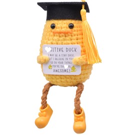 Mwmoeen Pocket Hug Positive Duck Graduation Hat Student Hat Positive Duck Knitting Wool Duck Bachelor Hat Emotional Support Ducks Gifts Graduate Party Decoration Gifts for Graduates