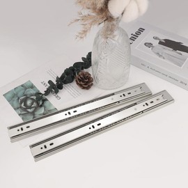 Gobrico Drawer Hardware 16-inch Hydraulic Soft Self Closing Drawer Slides Heavy Duty Full Extension Ball Bearing Drawer Runners 3 Folds 100 lb. 1 Pair