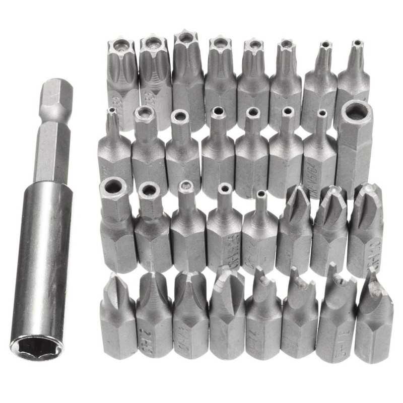 33pcs Tamper Proof CRV6150 Screwdriver Bit Set with Magnetic Holder