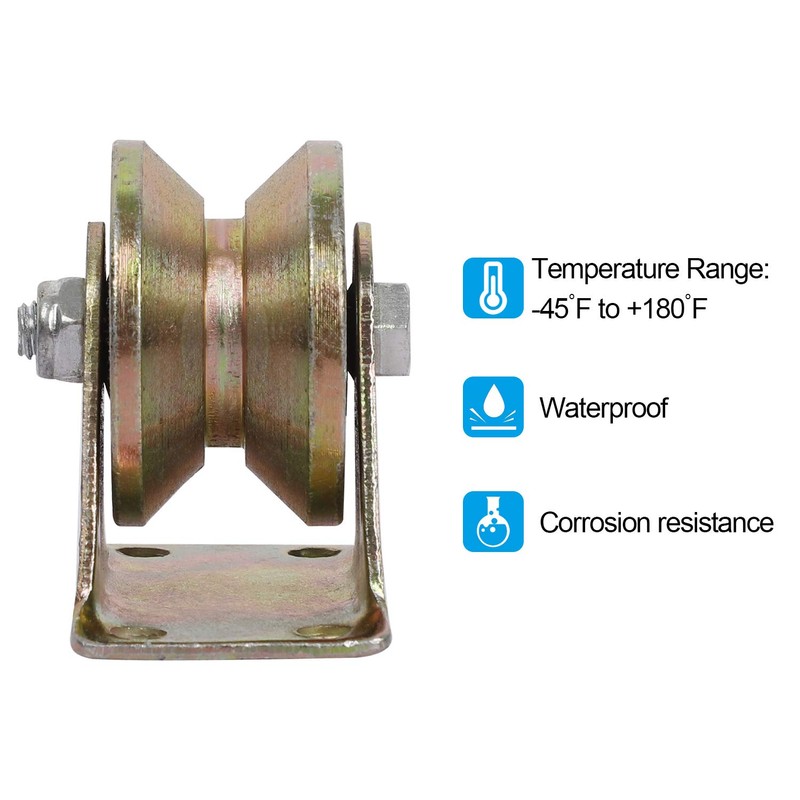 KEILEOHO 4 PCS 2 Inch V Groove Wheel,Electroplated Anti Corrosion