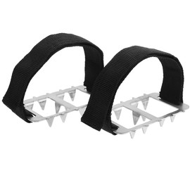 Luxshiny Shoe Ice Gripper Spike Anti-Slip Shoe Cover with Crampon Spikes Mountaineering Ice Grippers for Hiking Running Walking Fishing Camping 5.90 X 2.36 X 0.59In