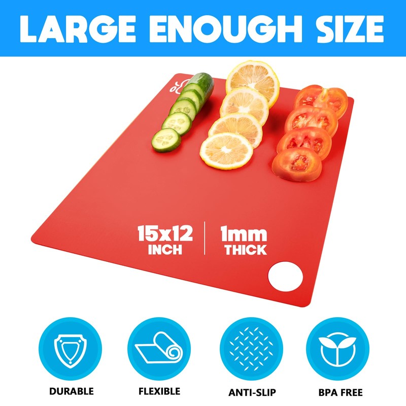 GoodLuck 5 Pieces Flexible Cutting Boards with Hanging Hole, BPA