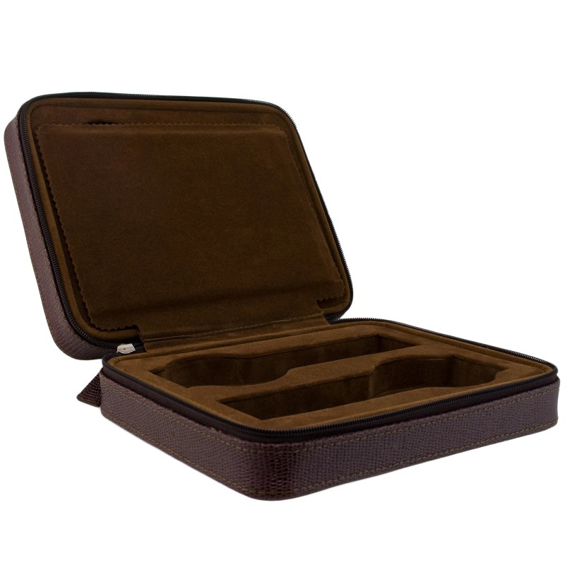Travel Case 4 Watch Box Travel Case Storage Brown LEATHER