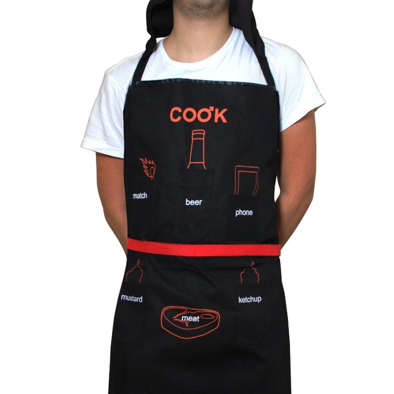 Man BBQ Apron - with Built-in Bottle Opener, Utility Belt,