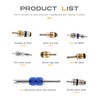 SCUARI 40PCS AC Schrader Valve Kit,AC Valve Core Kit,Car Accessories